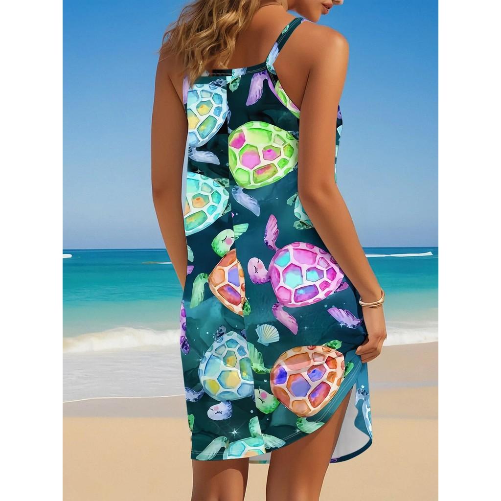 2025 Women's Summer Sleeveless   Print Casual Dress Summer Dress for Holiday Women Clothing
