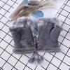 Faux Rabbit Fur Half Finger Gloves Cute Plush/Suede Leather Gloves High Quality Rabbit Hair Wrist Fingerless Mittens for Ladies
