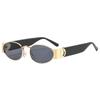New Oval Frame Fashionable Sunglasses Metal Frame Personalized Sunglasses Ins Trendy Sunglasses For Friend Gifts