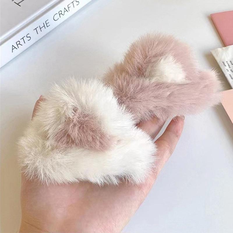 1 Pc Girls Cartoon Fluffy Hairpin Ladies Sweet Style Cat Ear Shape Side/Top Bangs