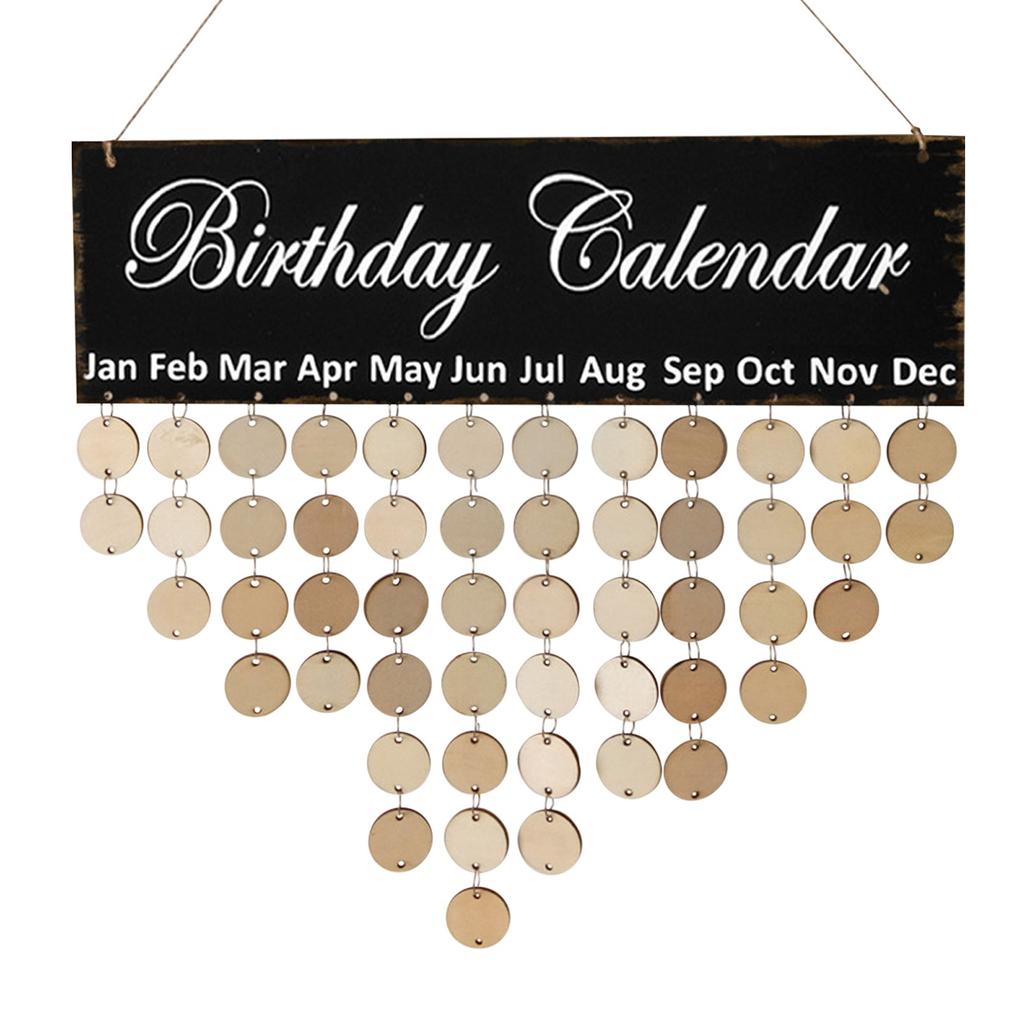 Kalendarz świąteczny do powieszenia na ścianie: Tabliczka urodzinowa dla rodziny z etykietami