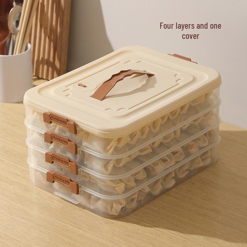 Dumpling Storage Box: Large-Capacity Multi-Layer Plastic Container for Freezer and Refrigerator