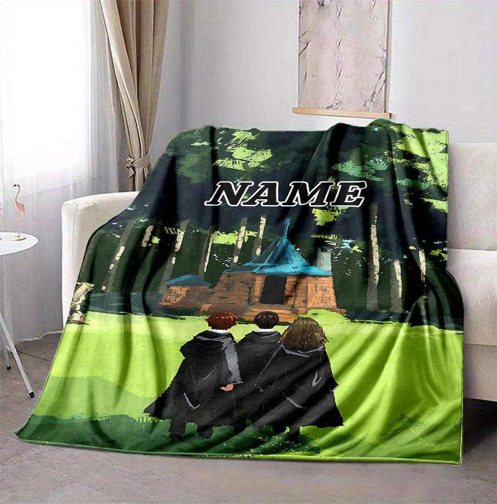 Custom Name Wolf Flannel Blanket Throw Blanket Soft Warm Sofa Bed Home Decor Unique Gift