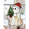 1pc Acrylic Christmas Ghost Sun Catcher, Santa Hat&Christmas Tree Hanging Ornament, Window Decor Pendant