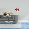 Nordic Metal Wall Art Sculpture with Flower Leaves And Chinese Year Paper Fan Decorations for
