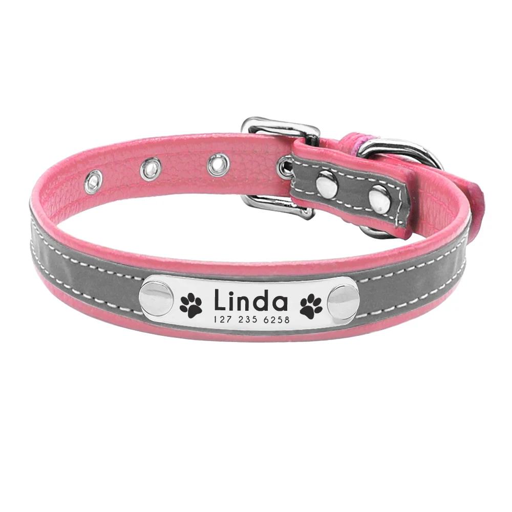 Leder Katzenhalsband Personalisiertes Katzenhalsband für Welpen Kleine Hunde Haustier Kätzchen Namensschild Halsband Kostenlose Gravur Verstellbar Haustierhalsbänder