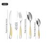 Cross 304 Stainless Steel Star Diamond Tableware Set: Steak Knife, Fork, Spoon, and Teaspoon for Home and Hotel Use