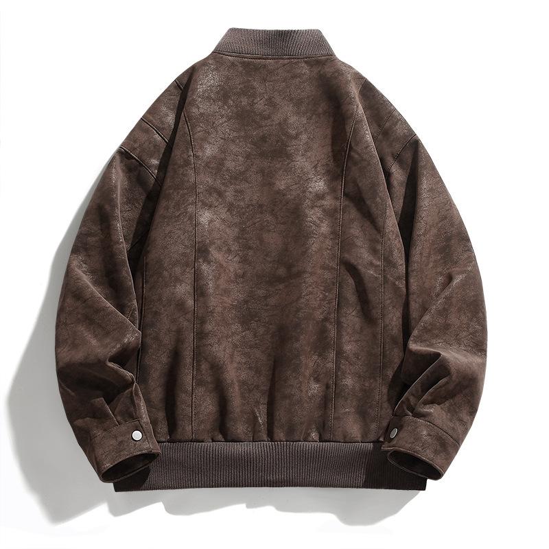New deerskin fleece cotton jacket men's spring and autumn new high-end top American trendy brand loose and casual