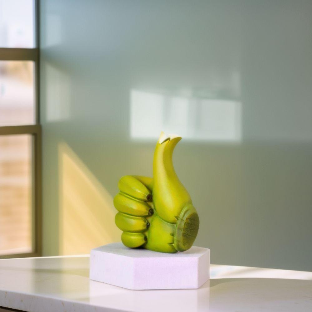 Handmade Banana Thumb Up Gesture Statue Banana Hand Gesture Statue Back to School Season
