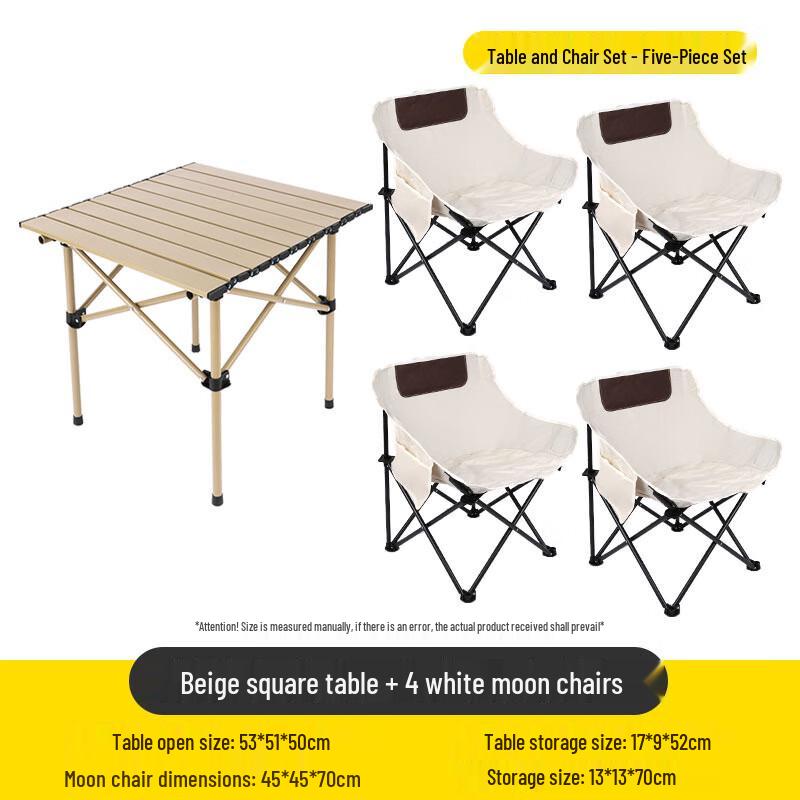 OEING Outdoor Camping Moon Chair and Picnic Table Set