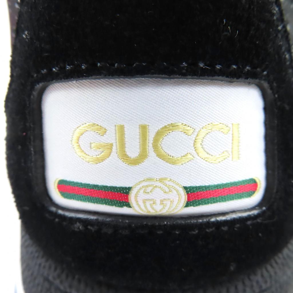 Pristine GUCCI Sneakers Reweb GG Canvas Sherry Line Black Leather 39.5 807057 Used