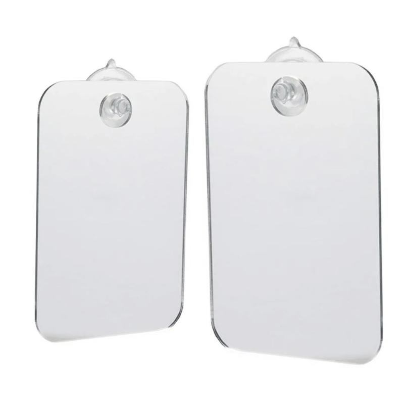 Fogless Acrylic Shaving Mirror with Suction Cup Bath Shaving Pocket Makeup Mirror for Bathroom Makeup Station