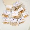 2024 New 44 Pcs Gold Color Hoop Earrings Set for Women Boho Fashion Chunky Heart Statement Pearl Earrings Retro Jewelry Gifts