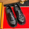Gentleman Party Shoes College Style Men Slip-On Loafers Retro RoundToe Business Shoes Classic Banquet Formal Dress Shoes