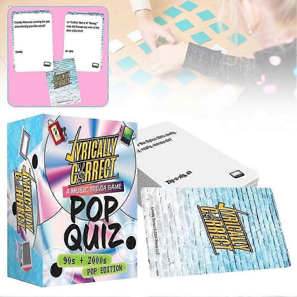 Trivia-card game music lovers gift idea. Test your music knowledge with lyrical challenges. Engaging building event