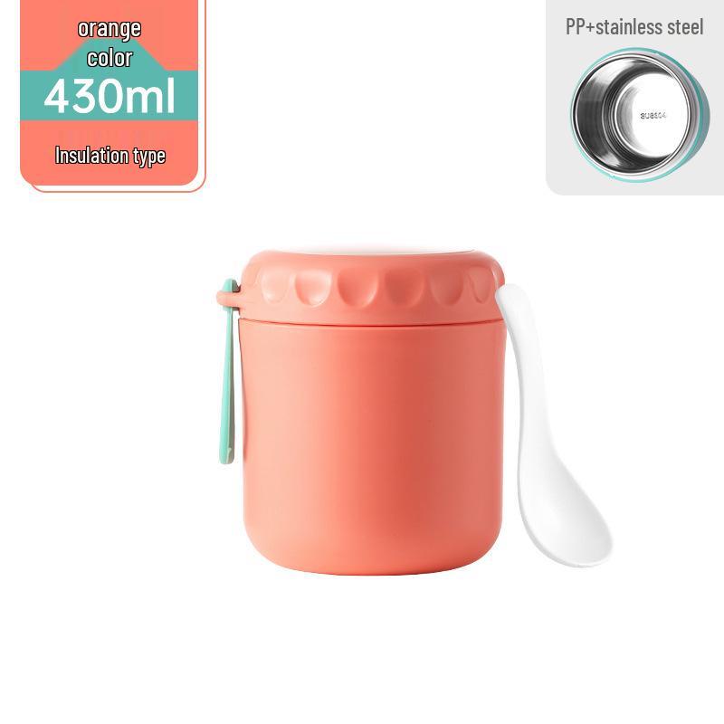 304 Stainless Steel Insulated Soup Cup: Double Layer, Sealed, Portable Children's Bowl for Porridge, Soy Milk, and Breakfast