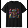 Owl Psychedelic Bird Mens T-Shirt Black 100% Cotton Ornithology Printed Wildlife