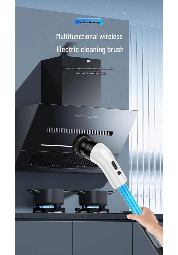 9-in-1 Rechargeable Handheld Electric Cleaning Brush with High Torque and Ultra-Quiet Operation for Kitchen and Floor Use
