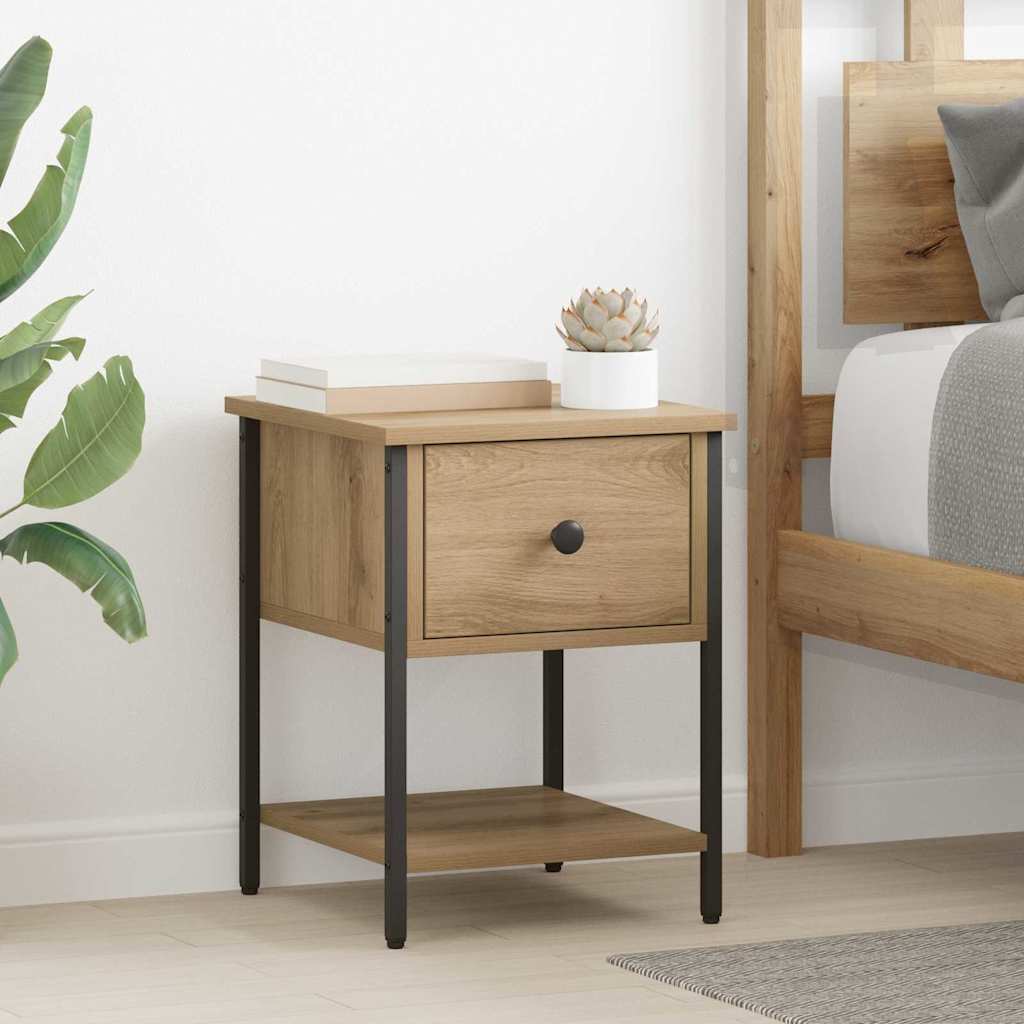 Artisan Oak Nightstand 34 X 35.5 X 45 Cm Particleboard