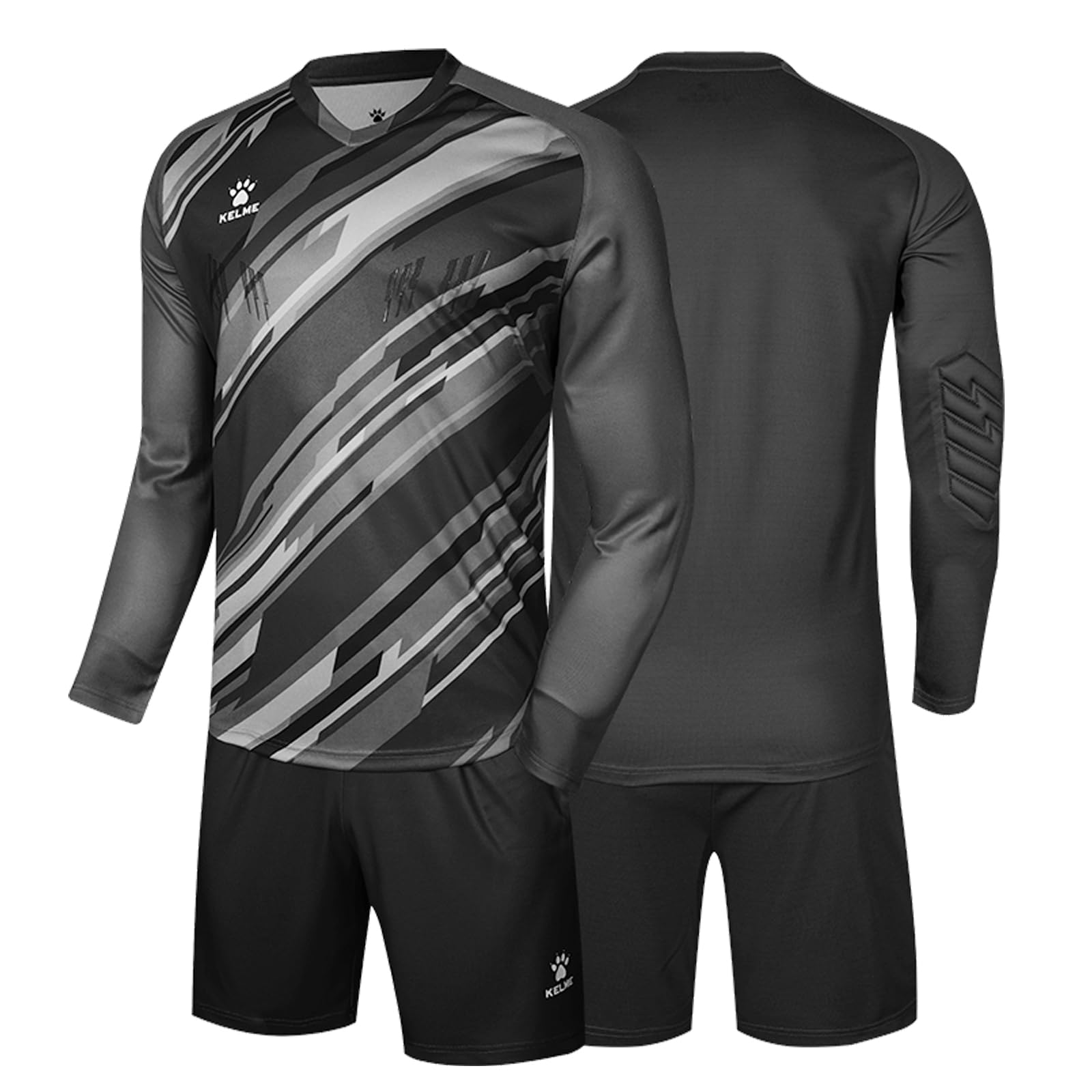 

Мужской вратарский комплект Kelme с длинным рукавом (Топ и брюки) - Тренировочный комплект запасных частей (Черный, XL)