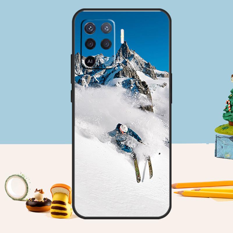 Ski Neige Snowboard Case For Oppo A54 A74 A94 A80 A60 A40 A18 A38 A58 A78 A98 A96 A76 A16 A15 A17 A57 A5 A6 Pro