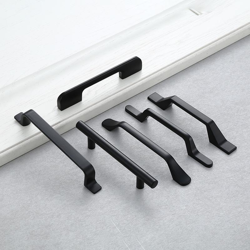 Aluminum Alloy Black Door Cabinet Handle Pull
