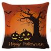 Halloween Pillow Pumpkin Little Witch Horror Cushion Linen Cushion Cover Holiday Party Pillow Cover Bed Backrest