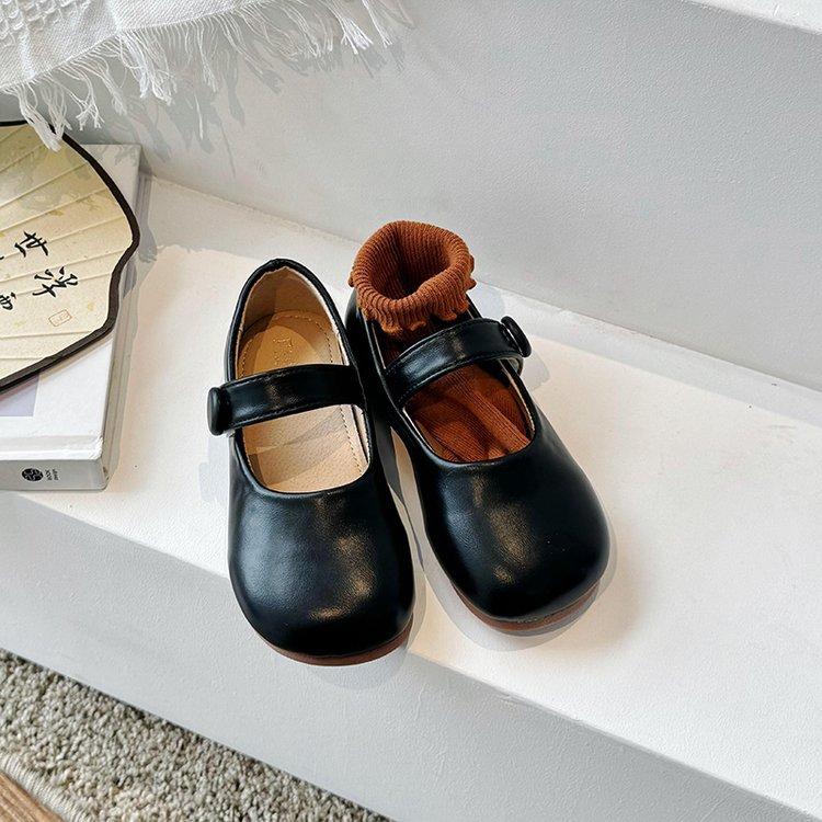 Girls princess shoes leather shoes 2025 new spring and autumn children's shoes children soft-soled Doudou shoes little girl classmate baby