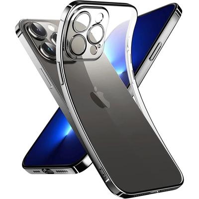 Luxus Vergoldung Silikon Klare Hülle Für iPhone 15 14 Plus 13 12 Mini 11 Pro Max Ultradünn Weich Quadratisch Transparent Rückseite