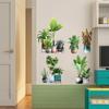 Potted Green Plant Wall Sticker Turtle Back Bamboo Leaf Decor for Restaurant Living Room Balcony Glass Door Bathroom Vinyl Adhesive Decal