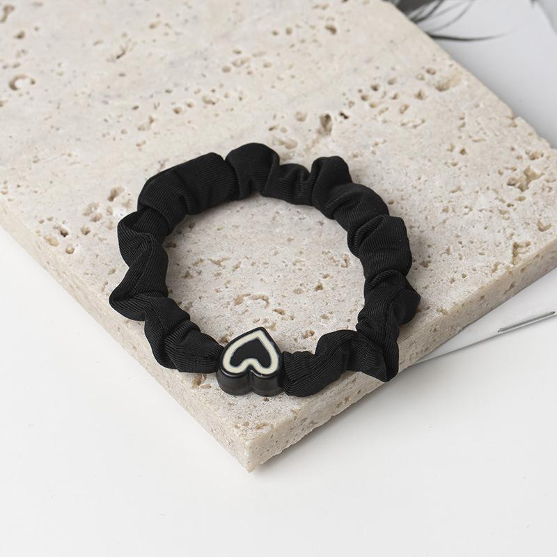 

1 шт., новые корейские резинки для волос Love, милые большие ушки, голова кролика, веревка, женские высокие эластичные аксессуары для волос, повседневные украшения для девочек чёрный