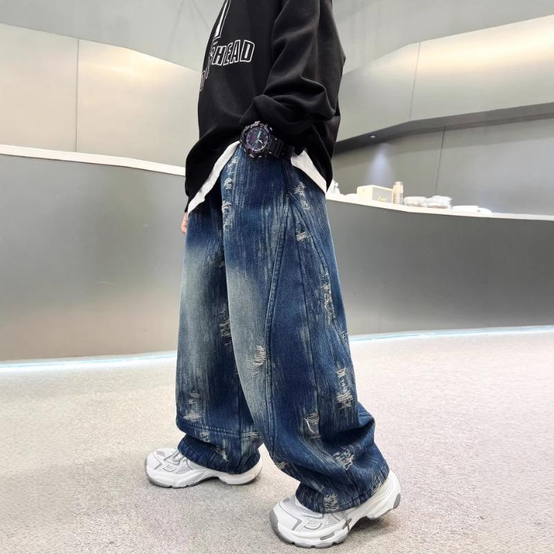 Boys Casual Jeans Big Kids Spring Autumn Denim Trousers