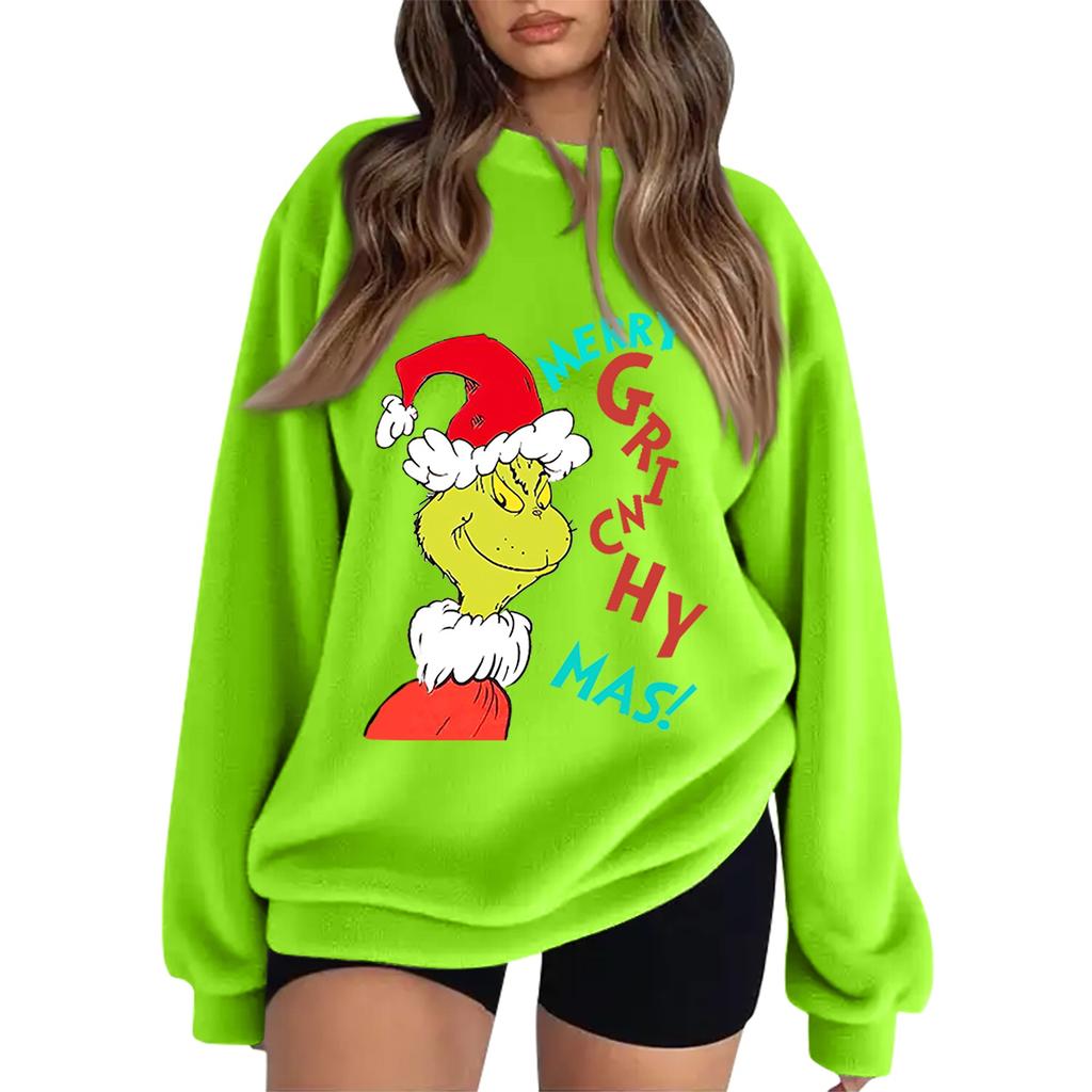 Women's Christmas Printed Flannel Sweatshirt Top