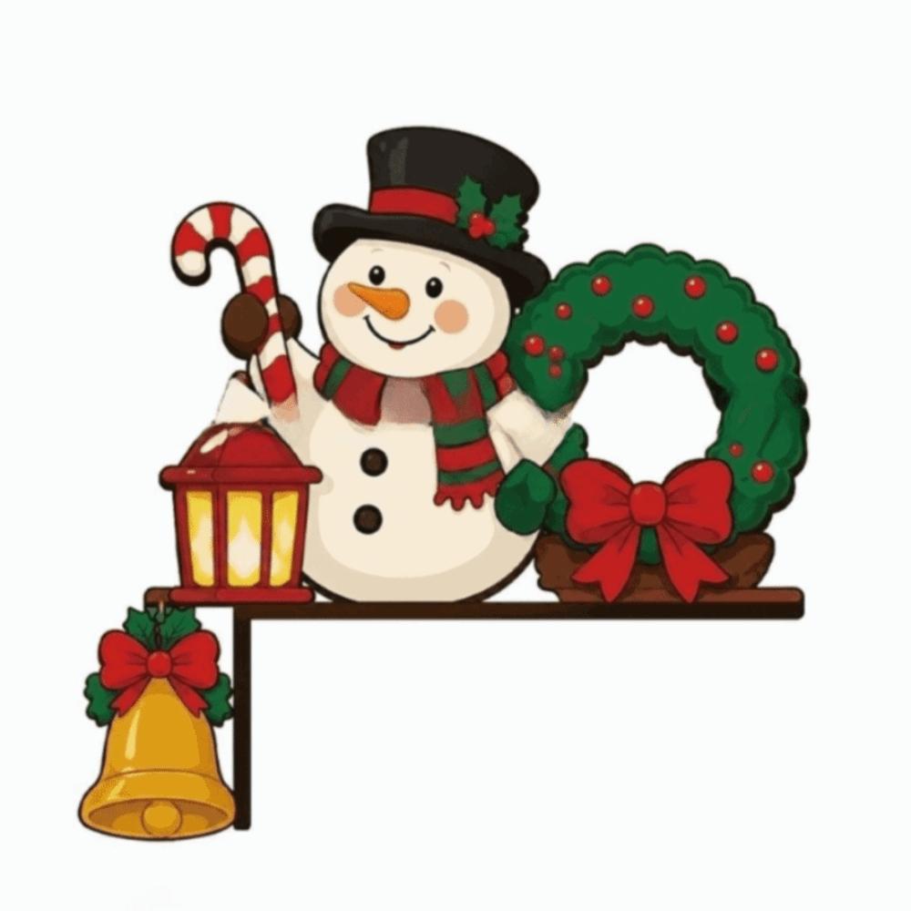 Santa Claus Christmas Door Ornament Wooden Frame Christmas Decoration Home Wall