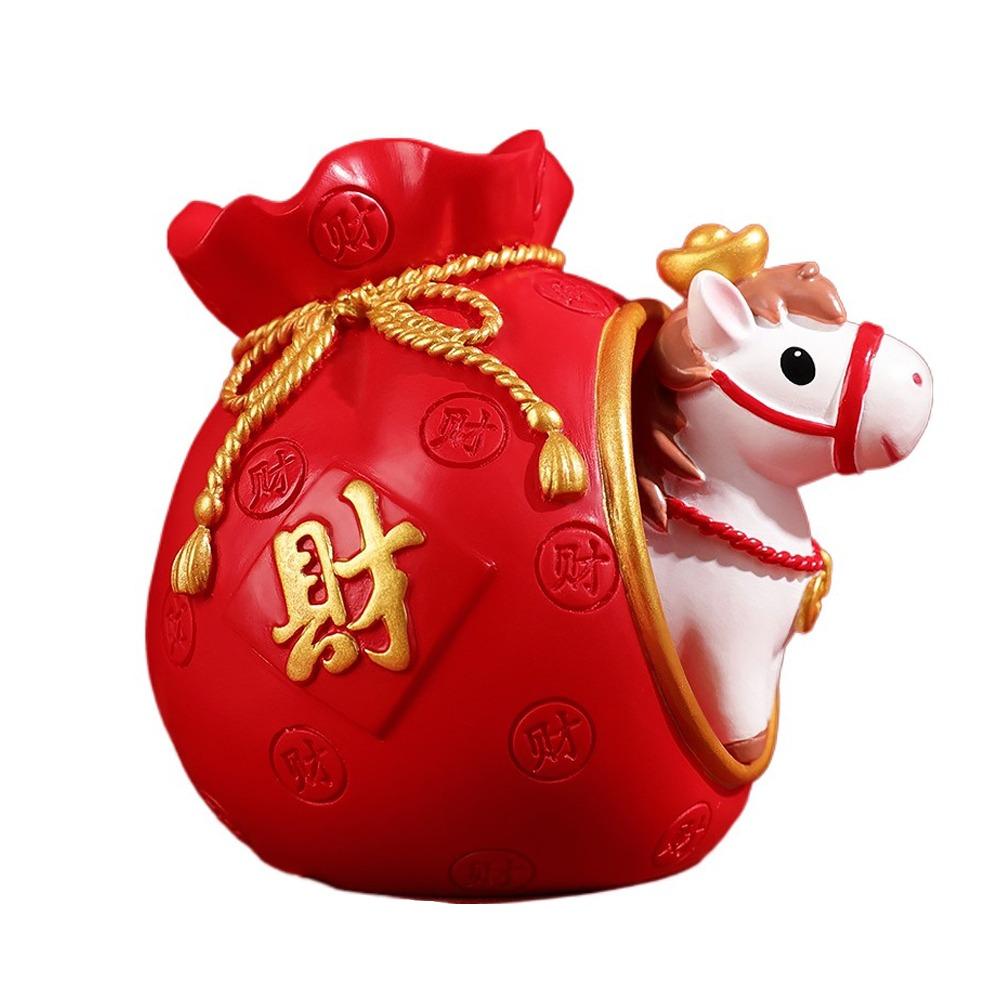 

Fortune Zodiac Horse Figurines Lucky Bag Horse Figures Ornament Table Desk Style 2