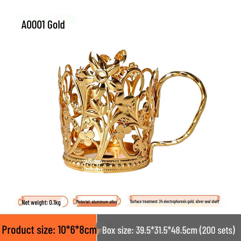Wrought Iron Disposable Cup Holder & Insulated Tea Coaster with Silver Lace