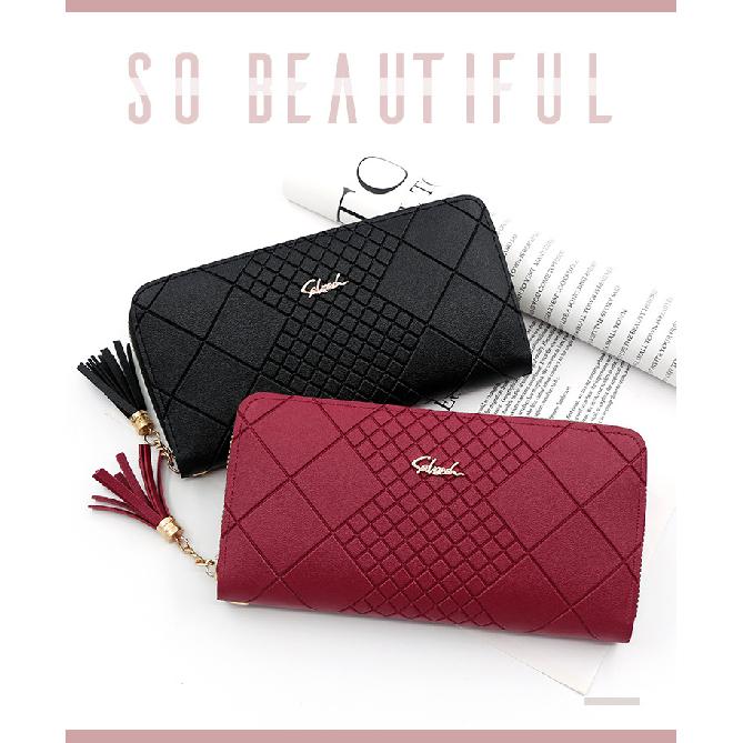 Women'S Long Purse Handbag Mobile Phone Purse Purse Purse Women'S Long Tassel Zipper Clutch Bag