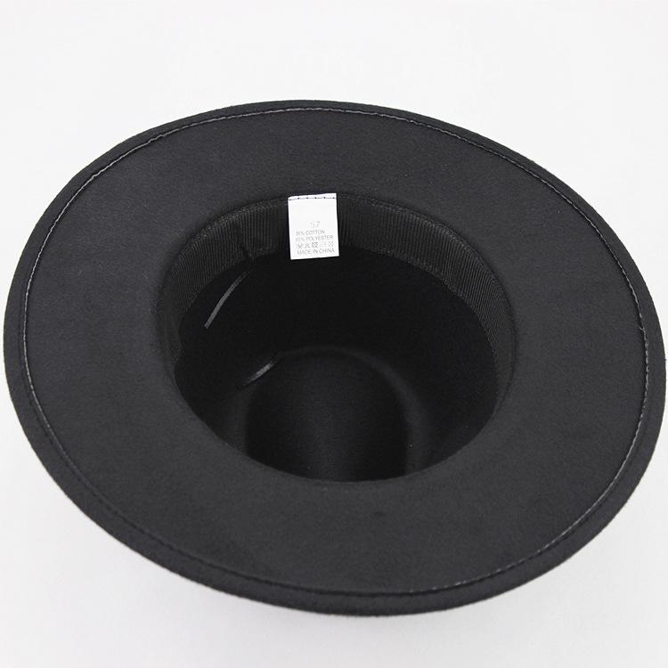 Unisex Retro Street Style Fedora-hatt med bred brätte - Jazzhatt i imitation av ullfilt