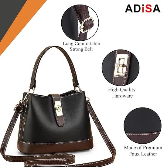 Geantă tip buzunare tip găleată ADISA pentru femei și fete, cu curea (SL5139)