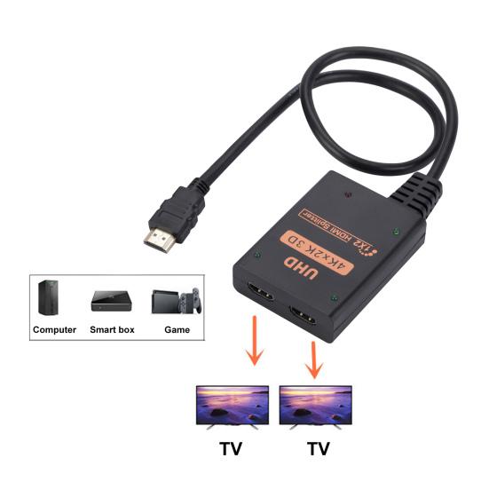

Yousheng HDMI-совместимый разветвитель 1 в 2 выхода 4K 60 Гц Высокоскоростной HD-совместимый 1080P 3D True Sound Switcher с двумя мониторами