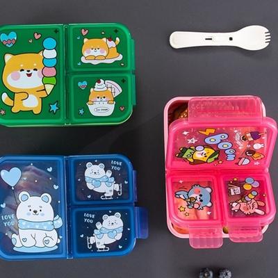 Large Capacity Cartoon Lunch Box Food Grade Snack Box Cute Style Food Container  For Kids Students