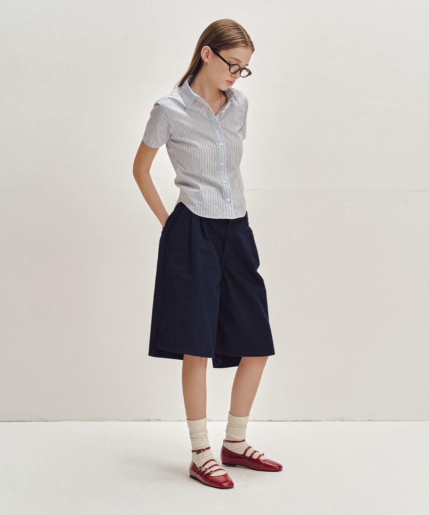 Sekeonmonollogeu Bermuda Twill Cotton Shorts [Navy]_Sept066Navy