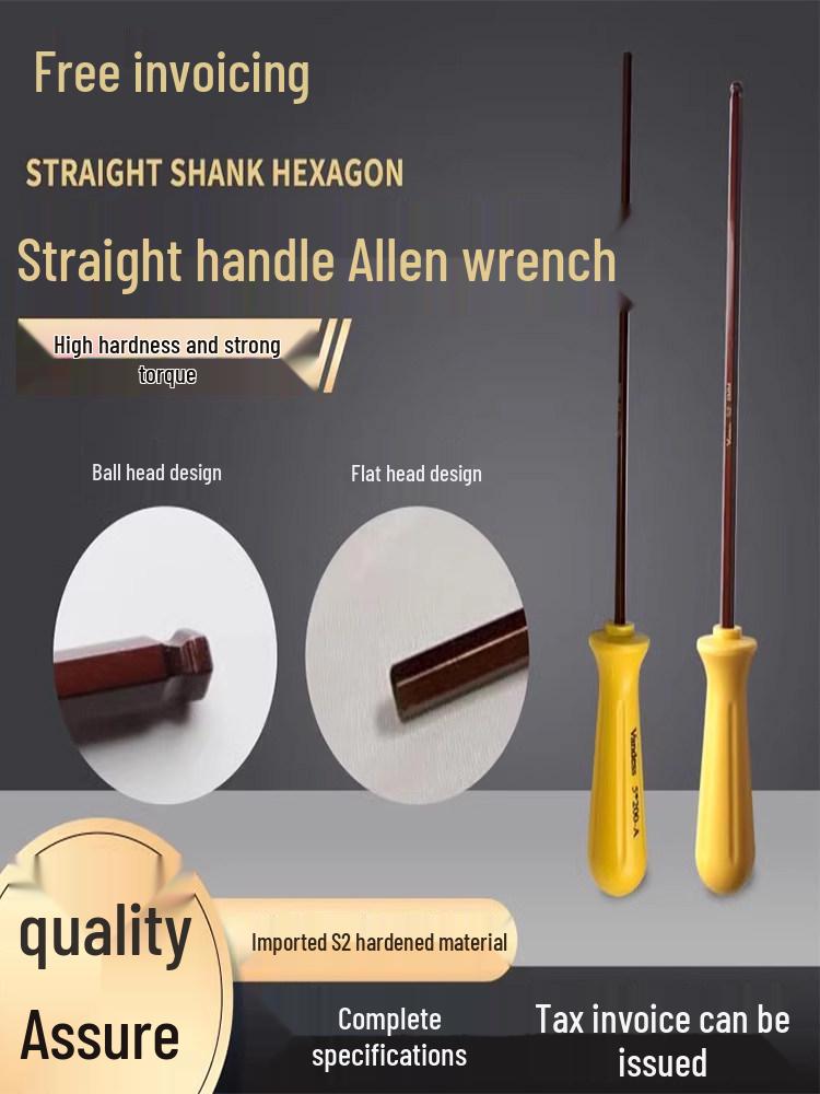 Metric S2 Alloy Steel Hex Key Wrench with Straight Handle and Flat/Ball Head 2*120 Flat Head Screwdriver