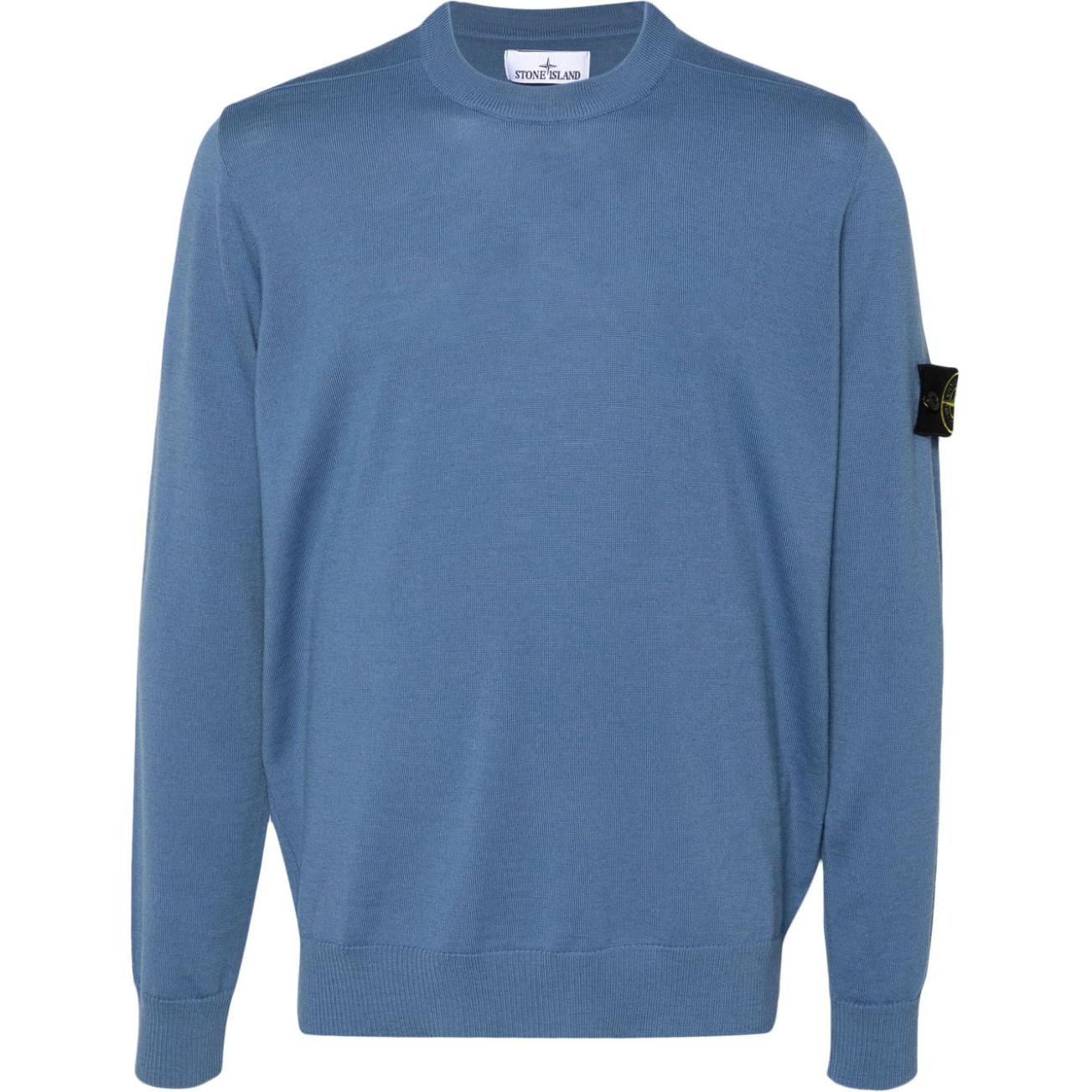

Stone Island Solid Color Logo Print Crew Neck Pullover Long Sleeve T-Shirt Men Tops Blue 8115510C4-V0024 XXL