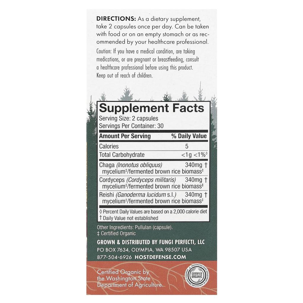 Host Defense Mushroom, Breed, 60 Capsules