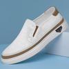 Męskie ręcznie robione skórzane buty luksusowe casualowe buty białe męskie mokasyny biurowe formalne płaskie buty outdoorowe męskie wsuwane buty