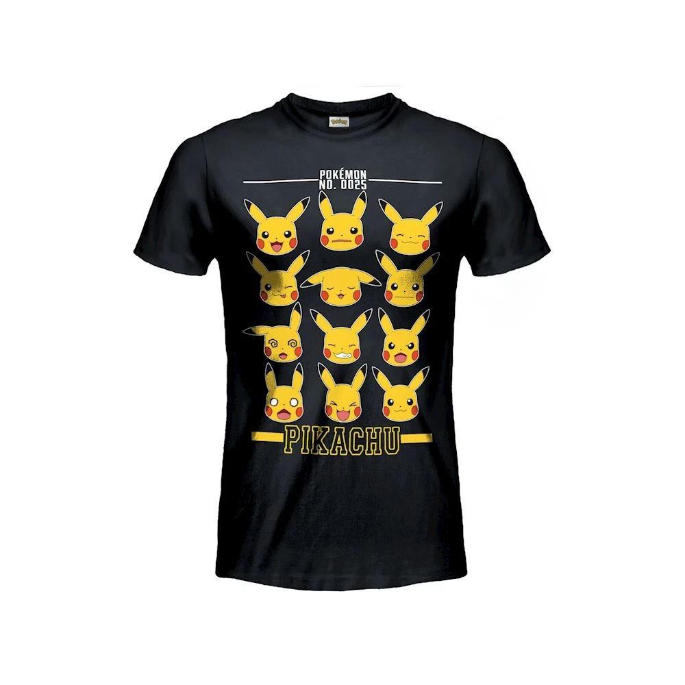Pokemon T-Shirt - Pikachu Faces - Original Official Jersey Super Price- S