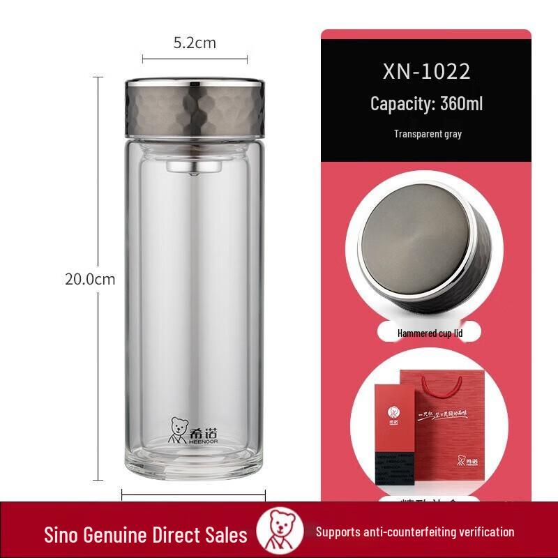 Xinuo Double-Layer Glass Tea Cup