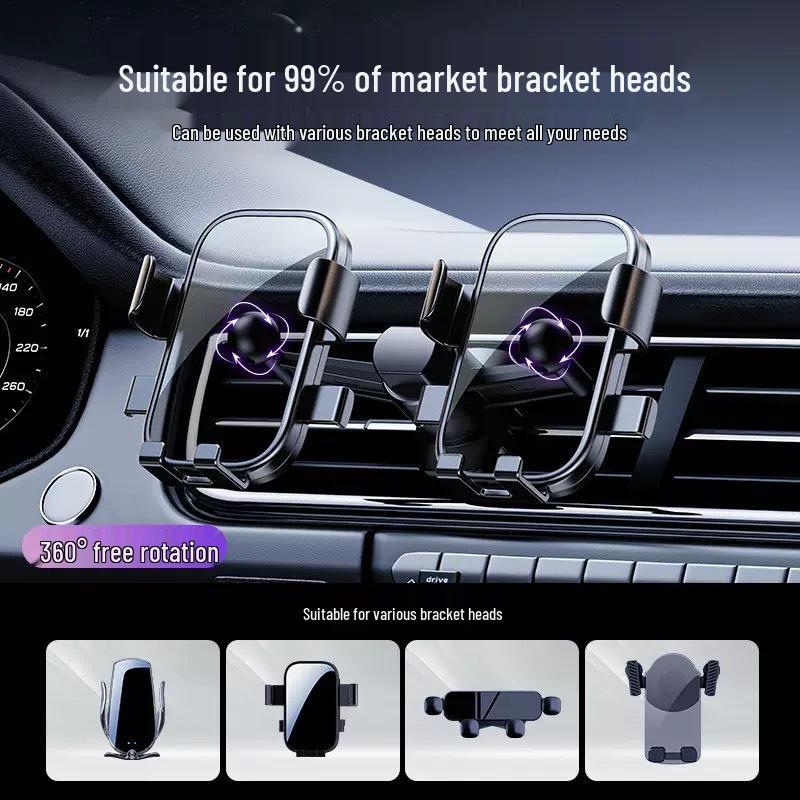 Dual-Head Magnetic Car Phone Holder with 17mm Ball Joint for Air Vent Navigation
