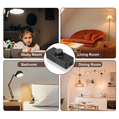 Kısılabilir Aydınlatma için Inline Dimmer Kullanıcı Dostu Tasarımlar Kenardan Dimmer Anahtarları Kordon Dimmer Kısılabilir LED için 220V